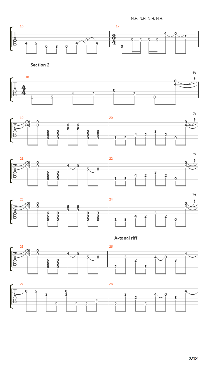 Zartan吉他谱
