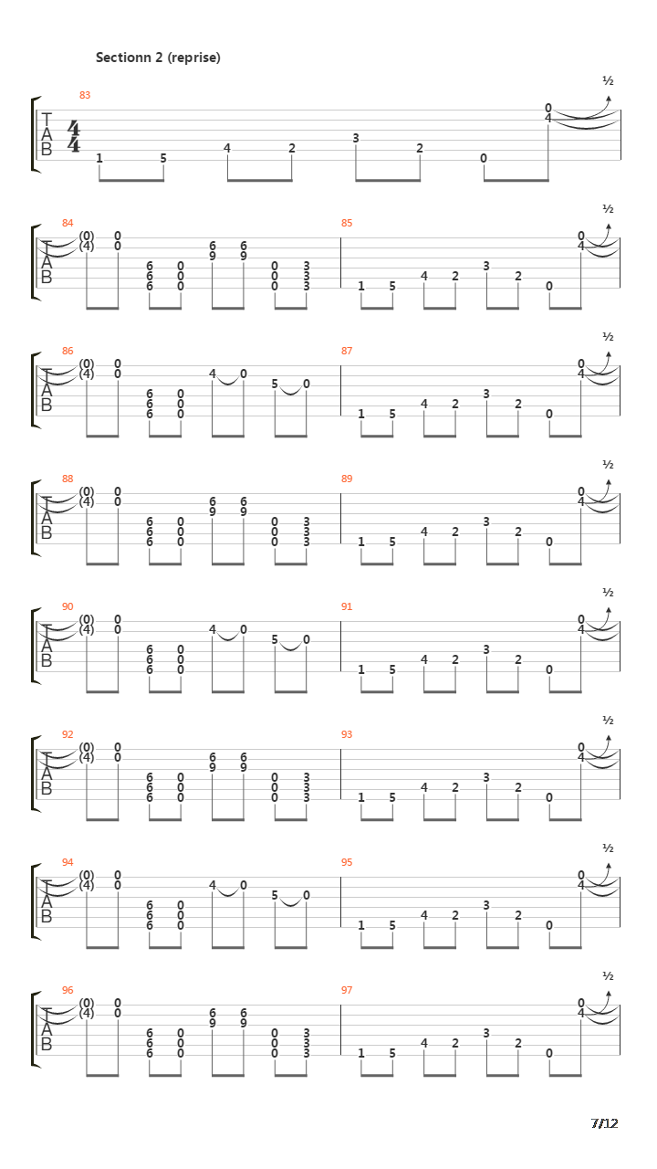 Zartan吉他谱