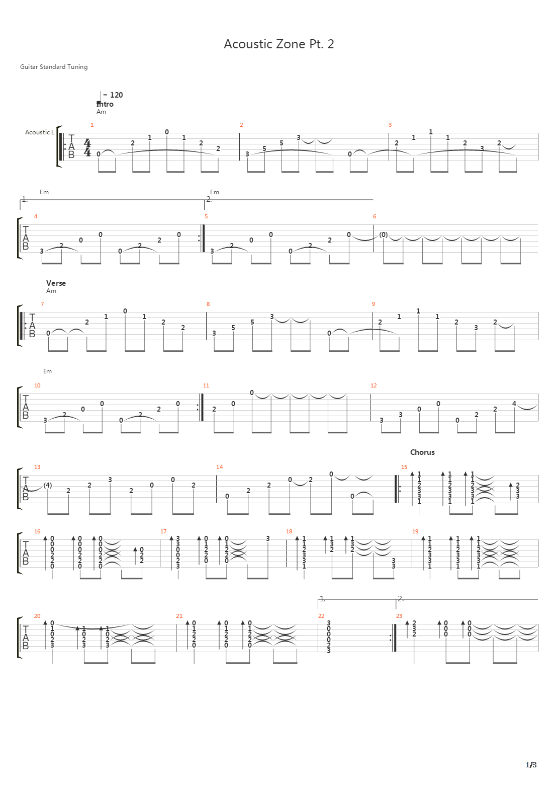 Acoustic Zone Pt 2吉他谱