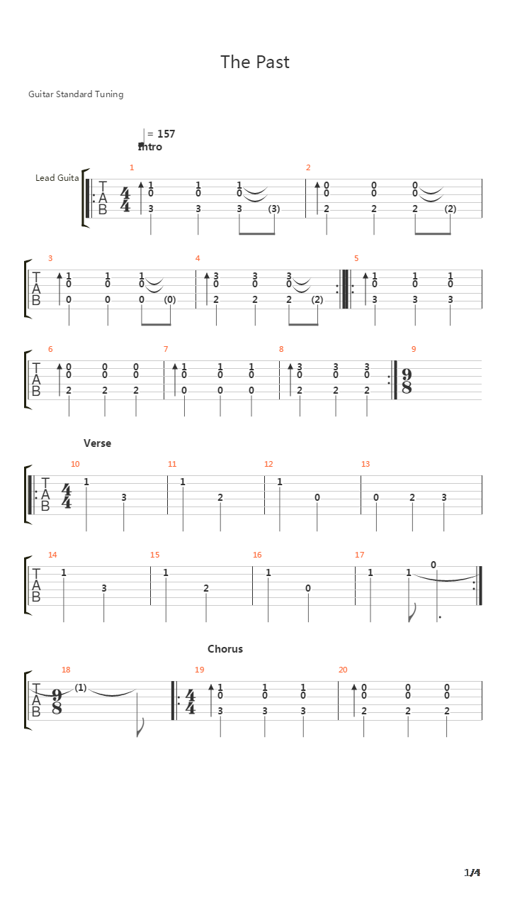 The Past吉他谱