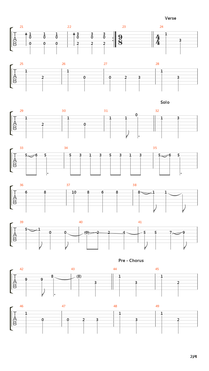 The Past吉他谱