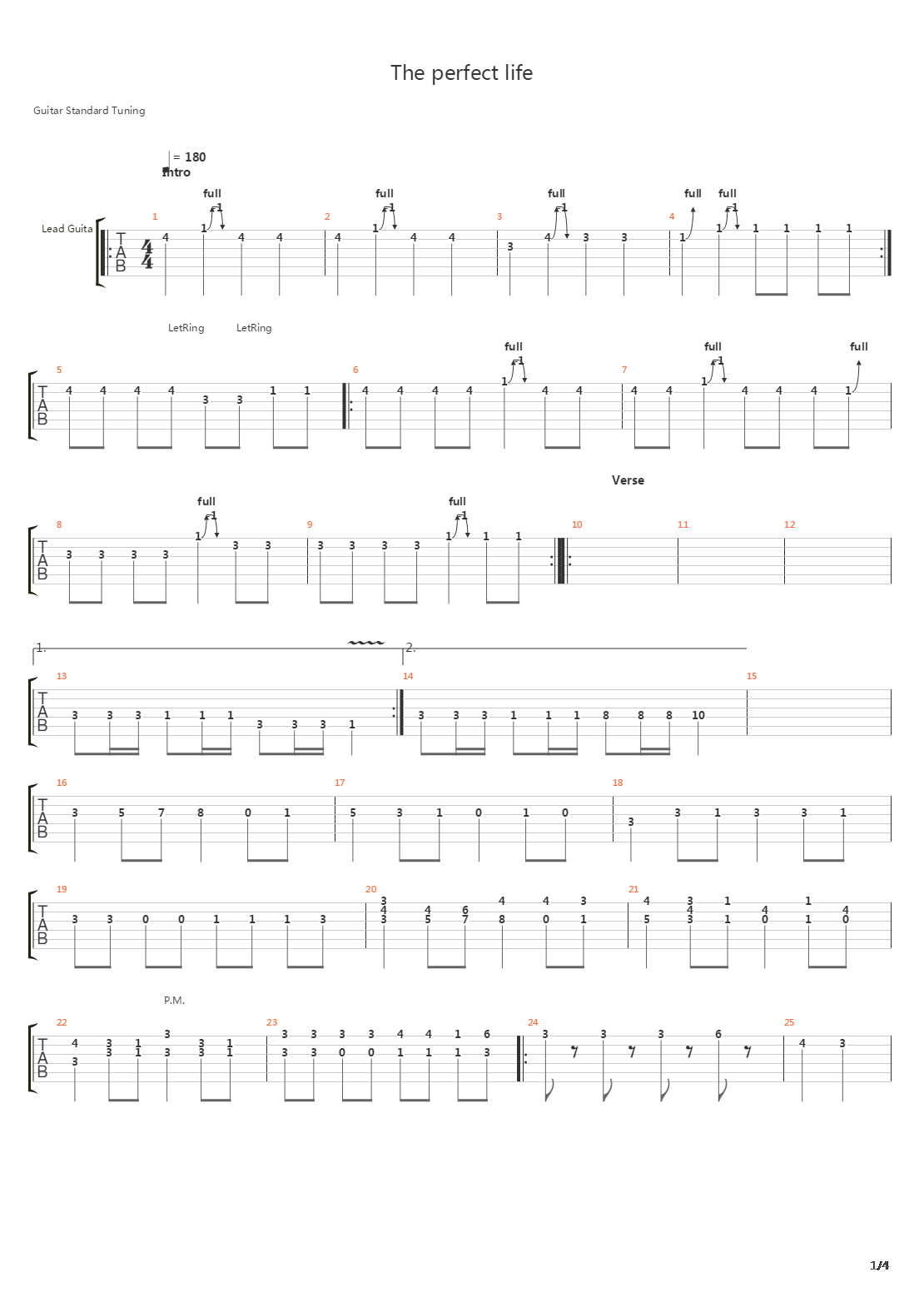 The Perfect Life吉他谱