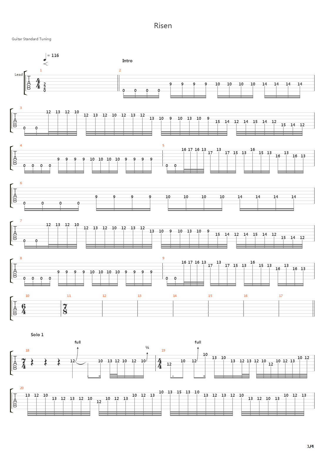 Risen吉他谱