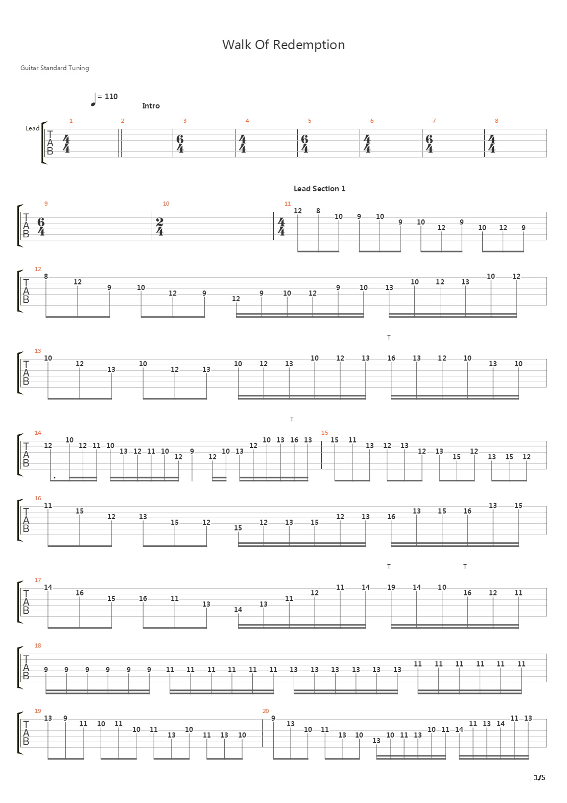 Walk Of Redemption吉他谱