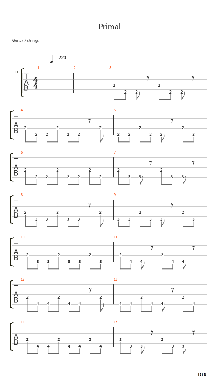 Primal吉他谱