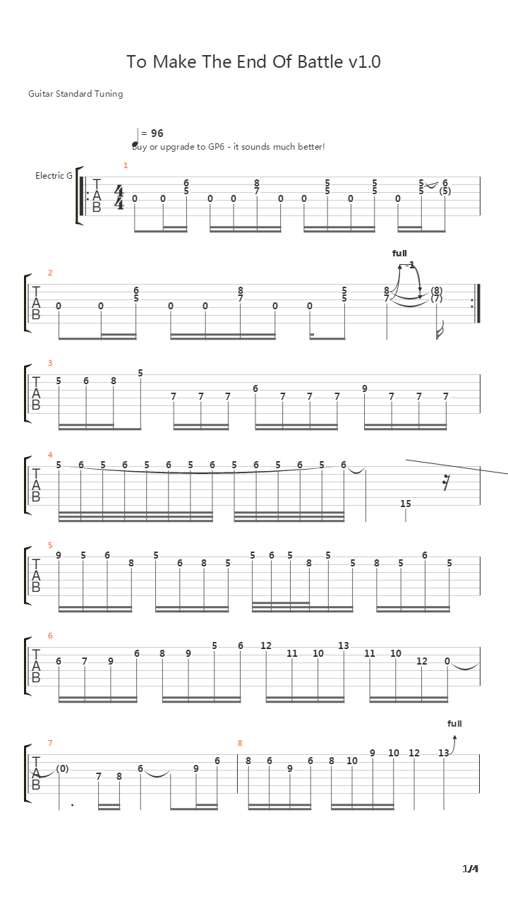 To Make The End Of Battle吉他谱