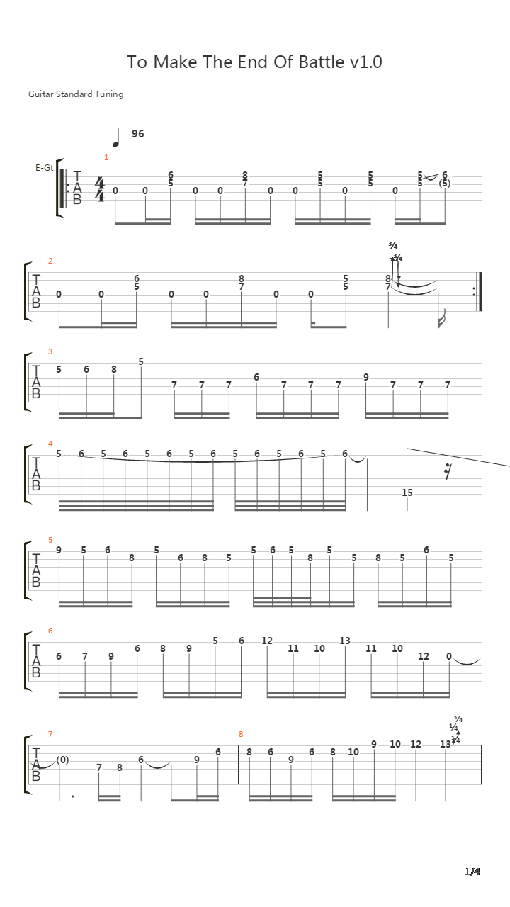 To Make The End Of Battle吉他谱