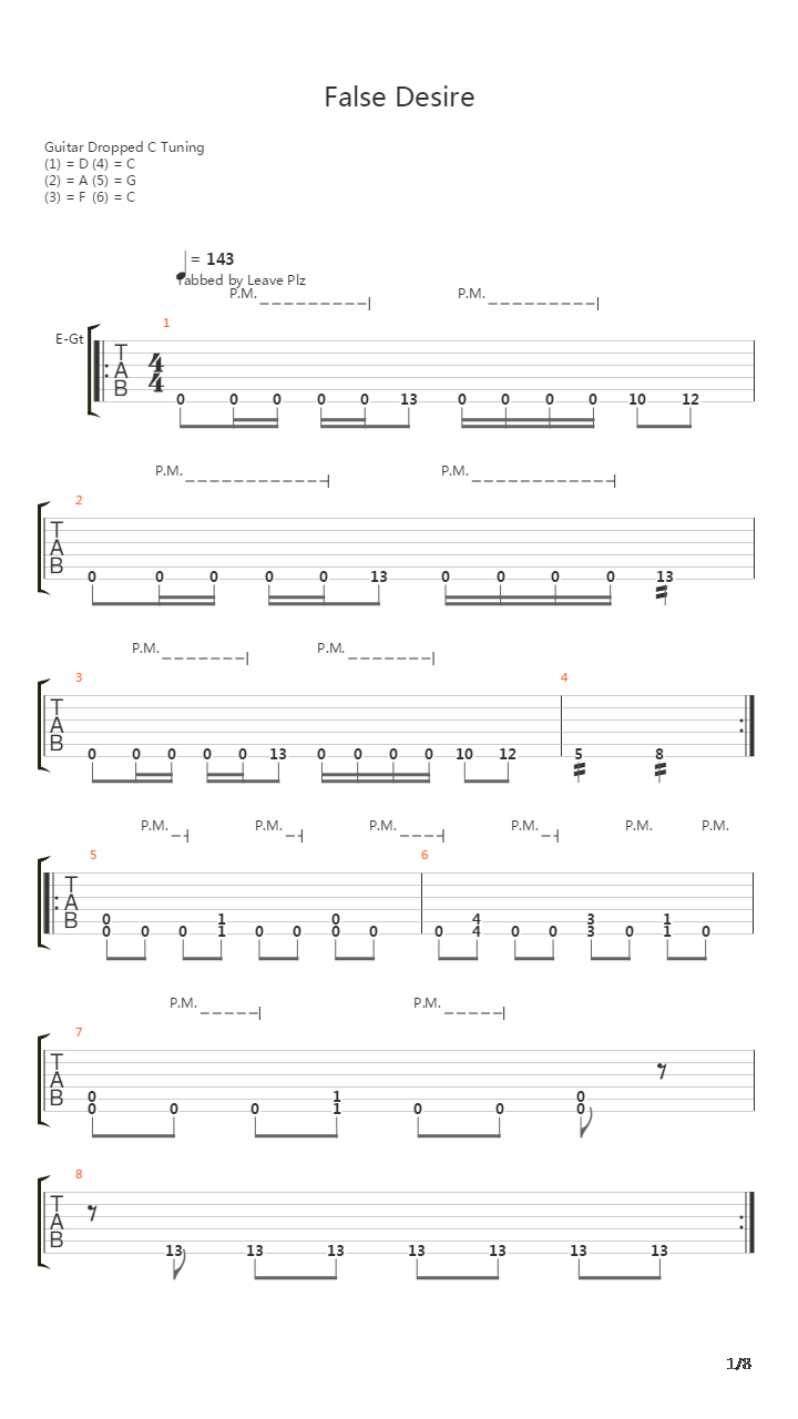 False Desire吉他谱