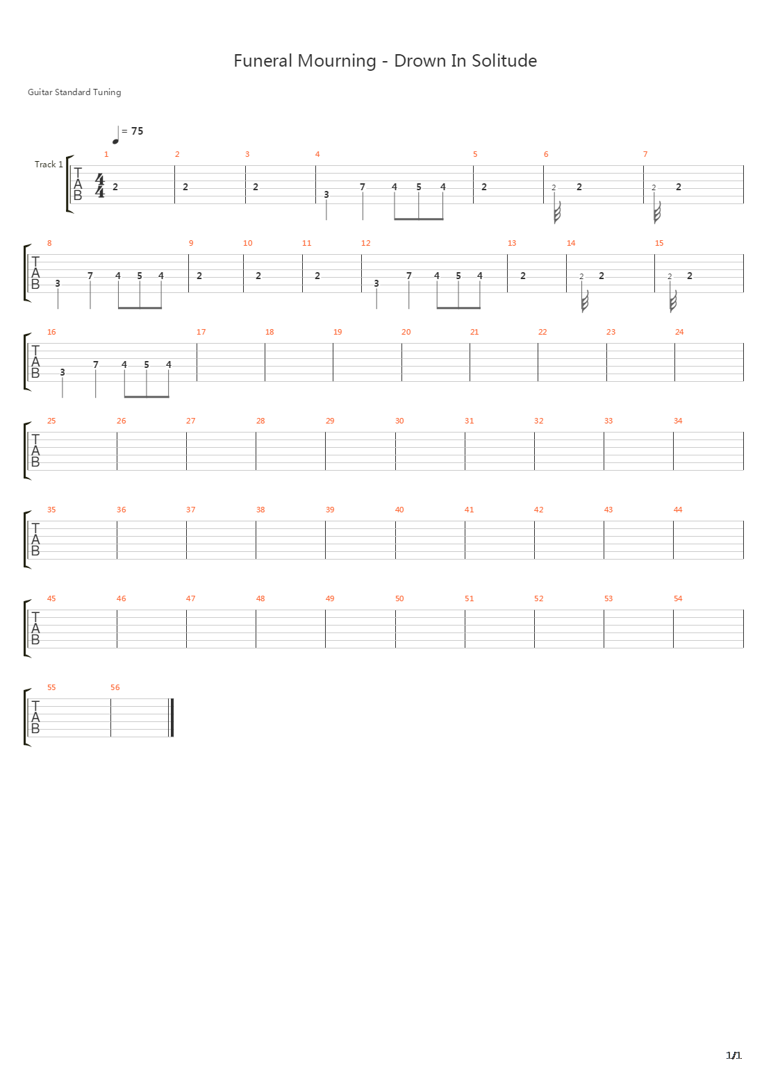Drown In Solitude吉他谱