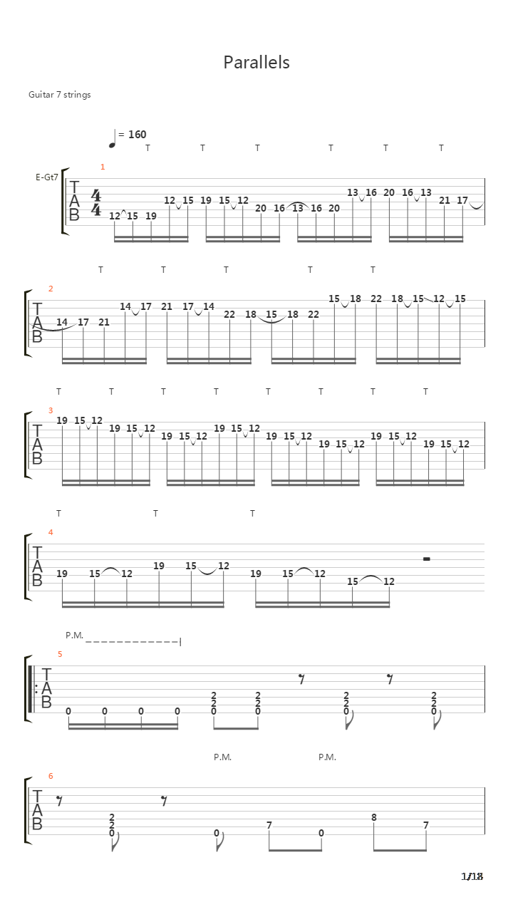 Parallels吉他谱
