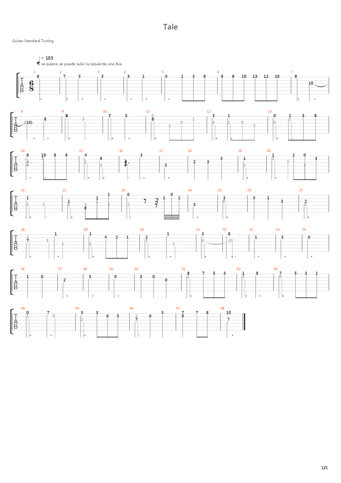 Vale吉他谱