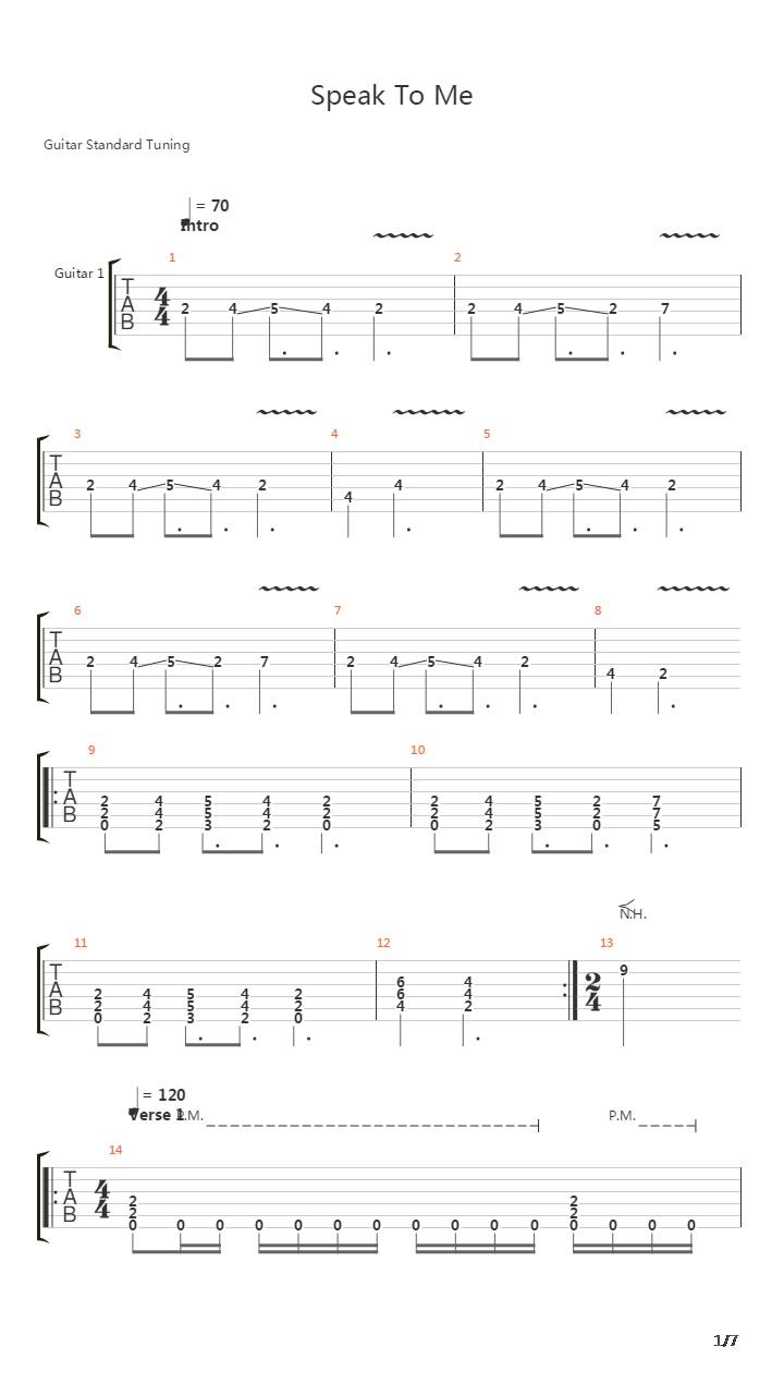 Speak To Me吉他谱