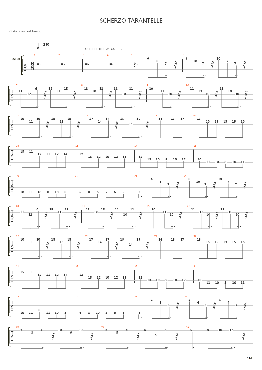 Scherzo Tarantelle吉他谱