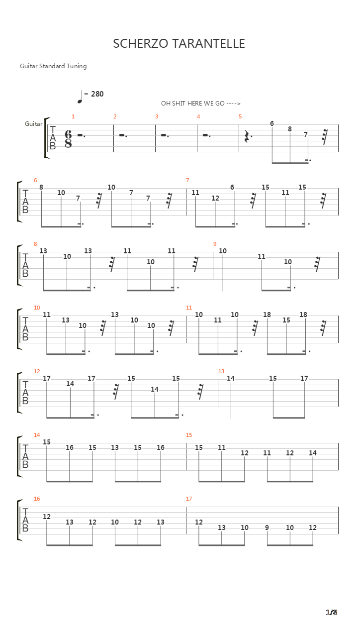 Scherzo Tarantelle吉他谱