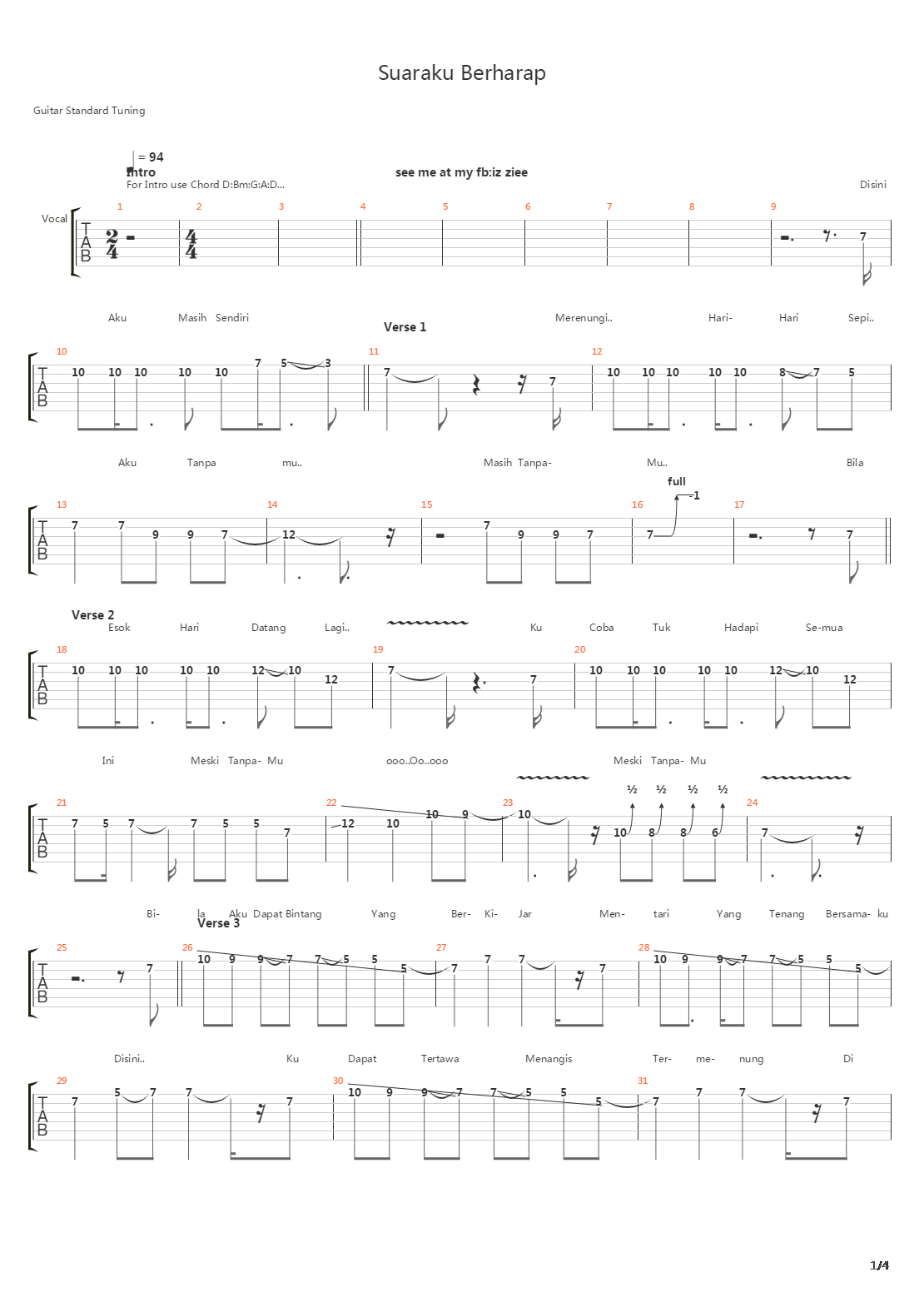 Suaraku Berharap吉他谱