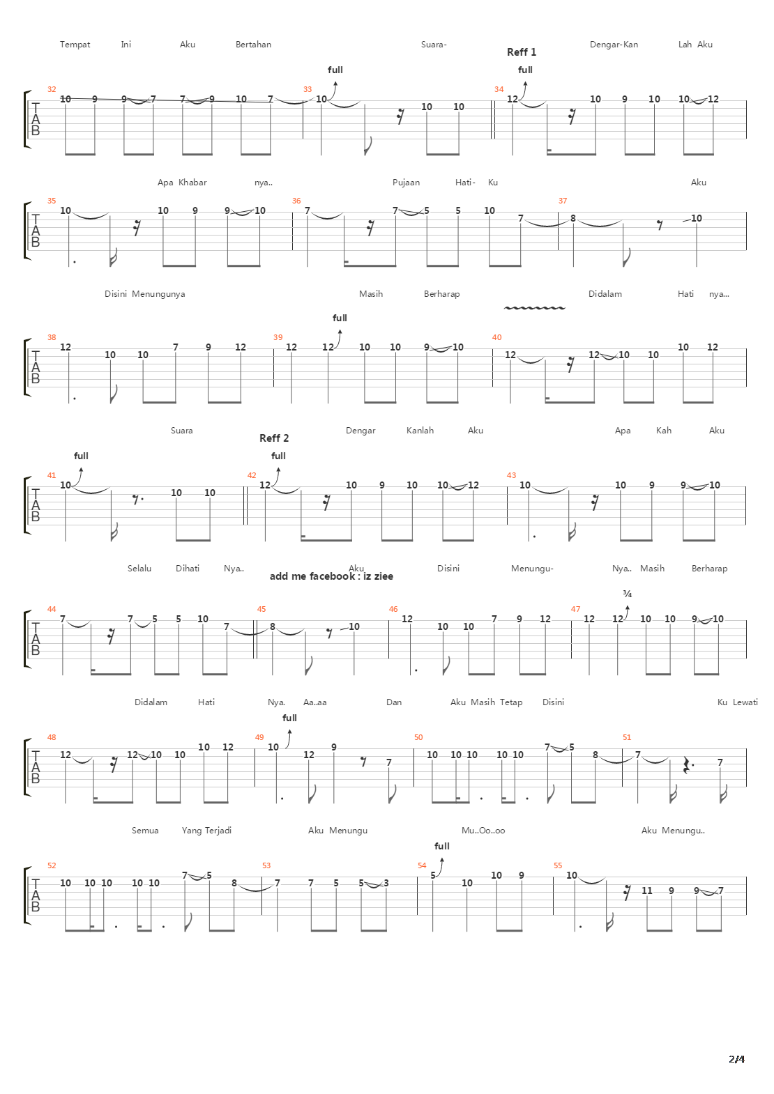 Suaraku Berharap吉他谱