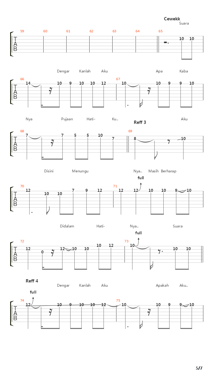 Suaraku Berharap吉他谱