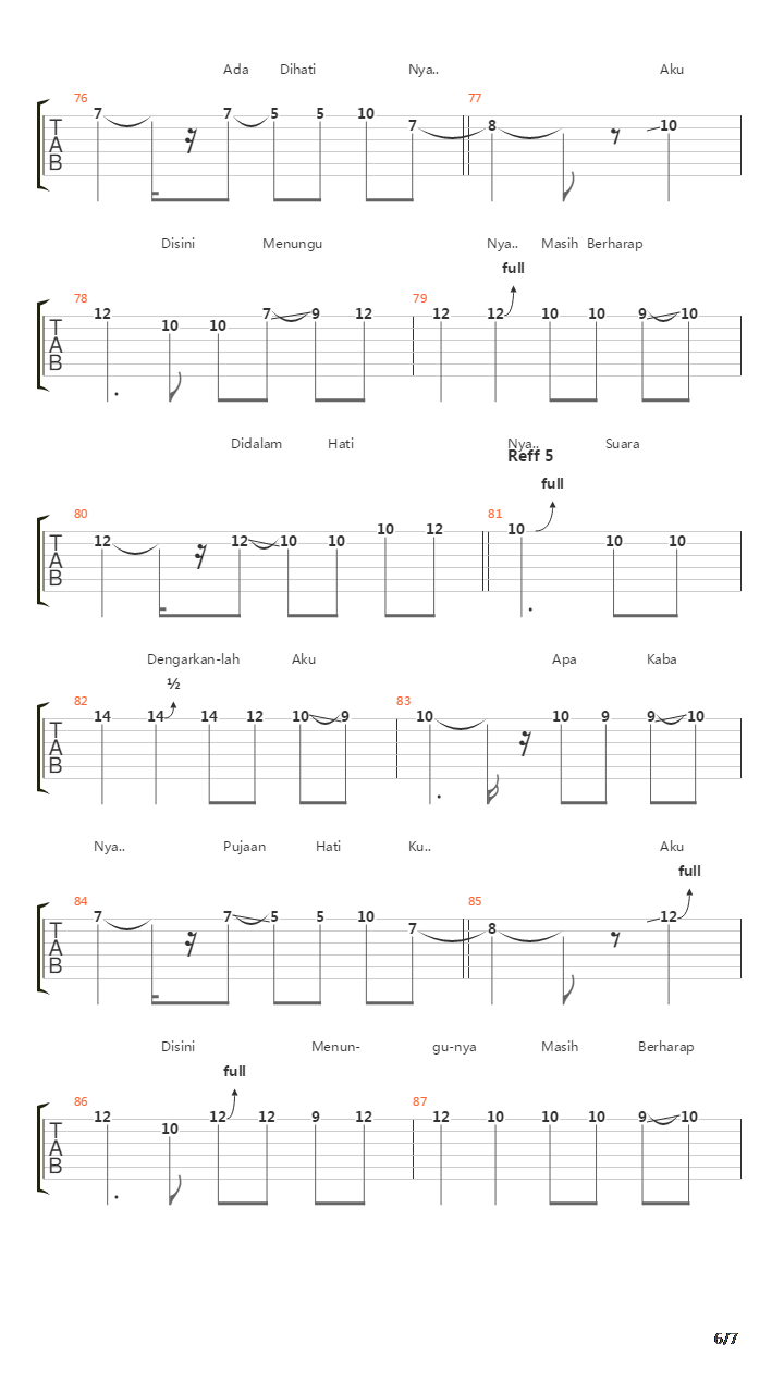 Suaraku Berharap吉他谱