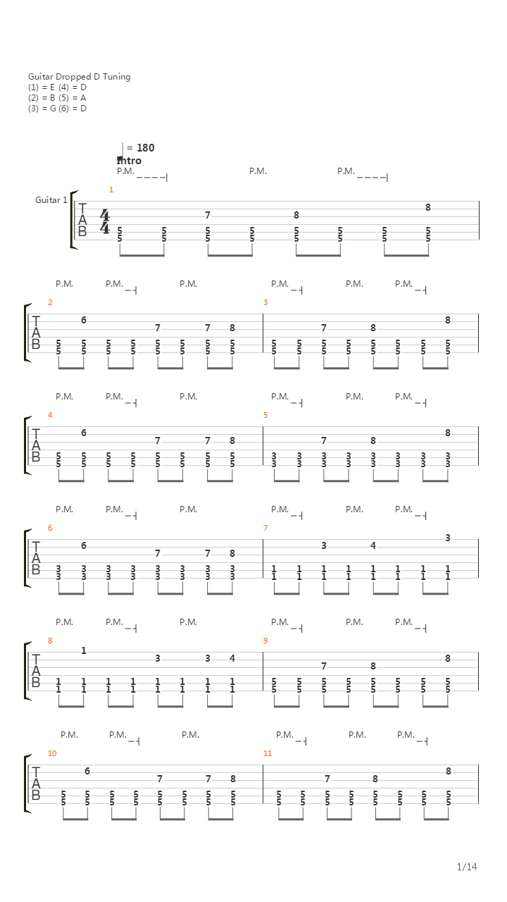 Unnamed V吉他谱