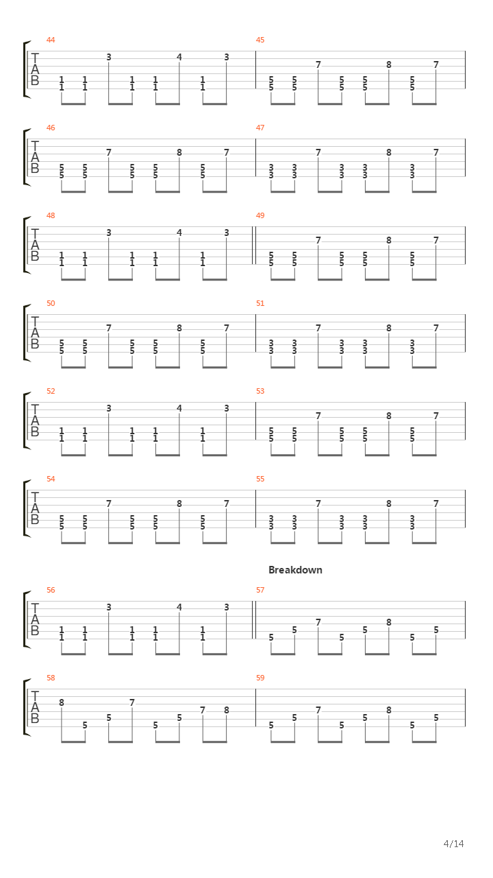 Unnamed V吉他谱