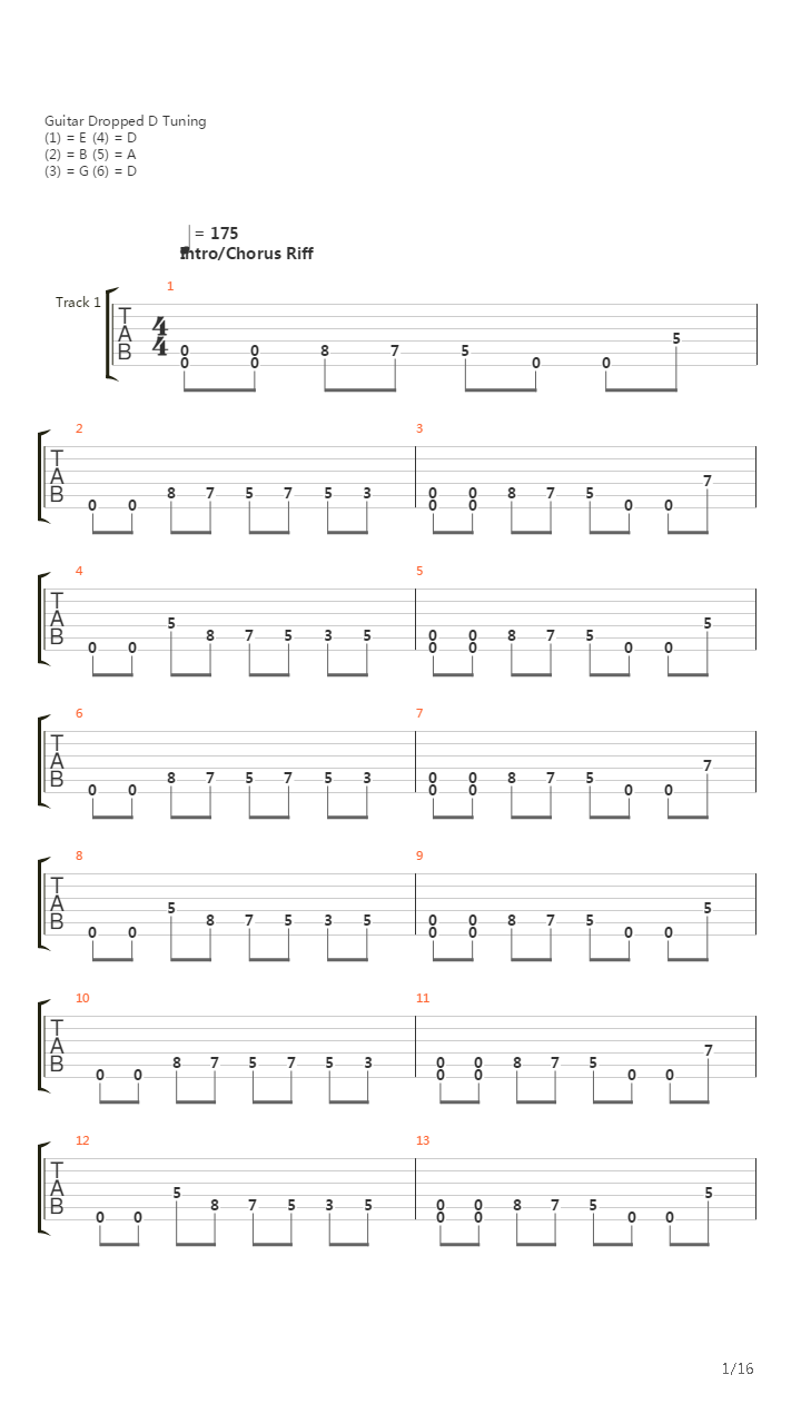 Unnamed X吉他谱