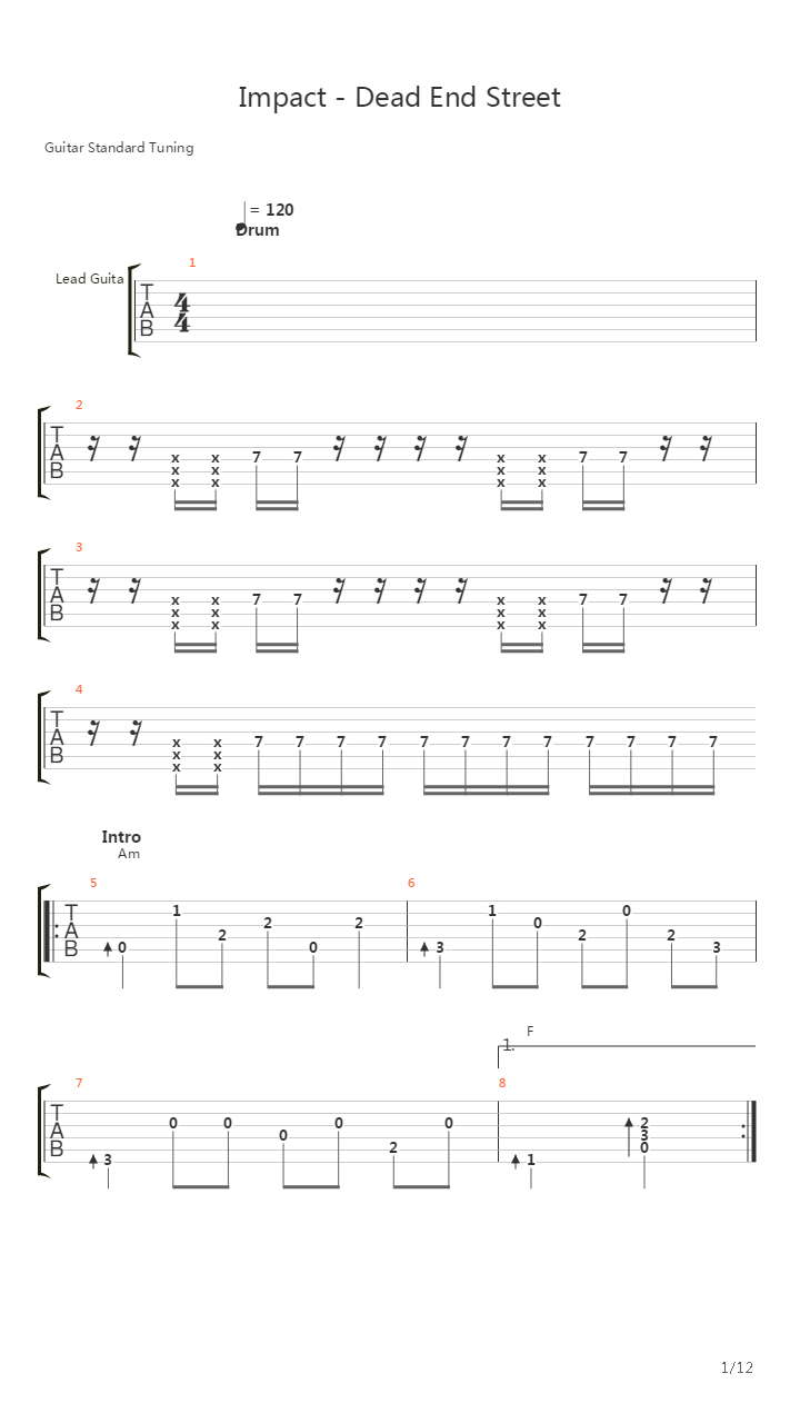 Dead End Street吉他谱