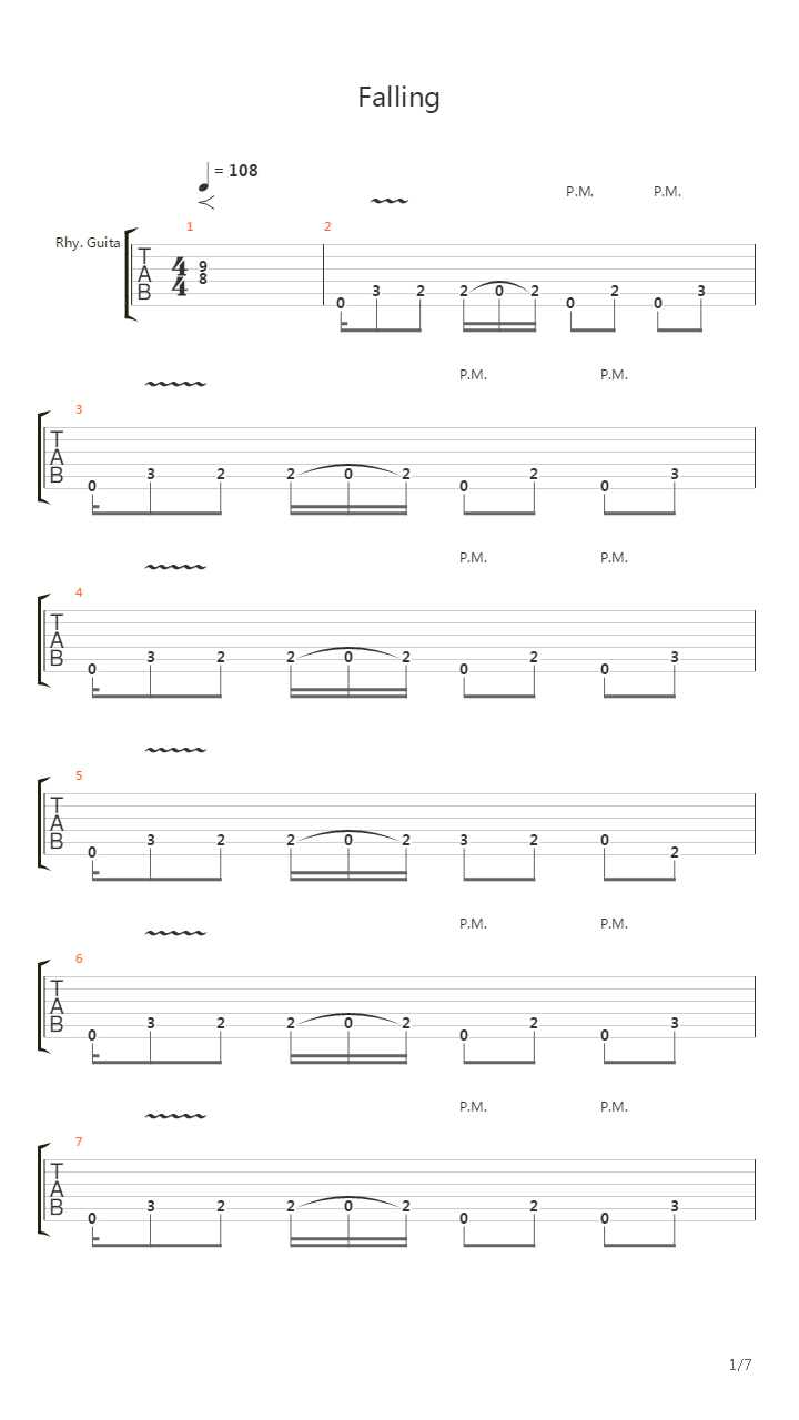 Falling吉他谱