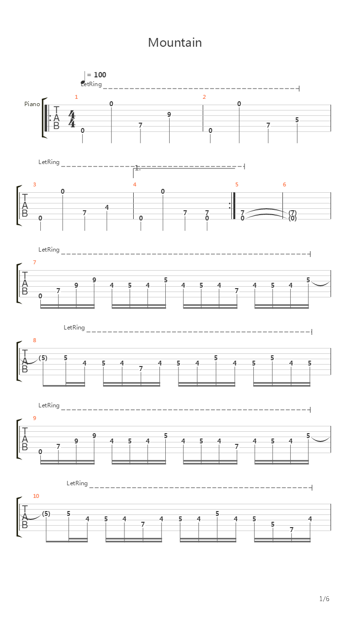 Mountain吉他谱