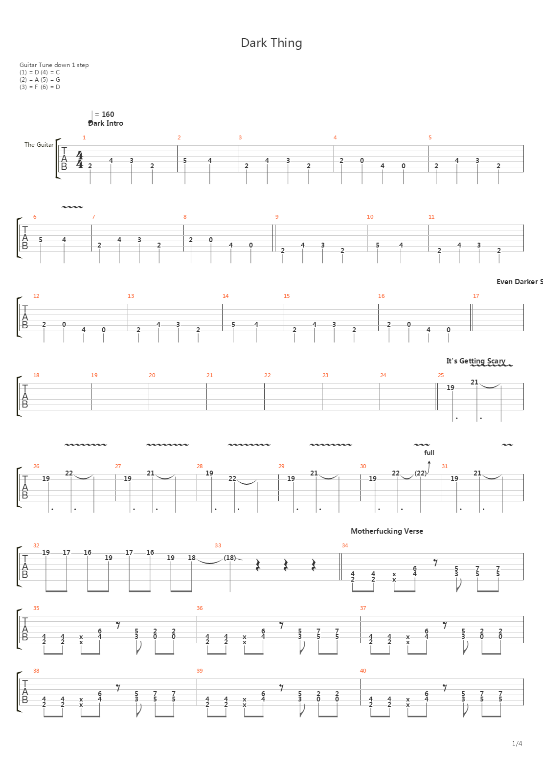 Dark Thing吉他谱
