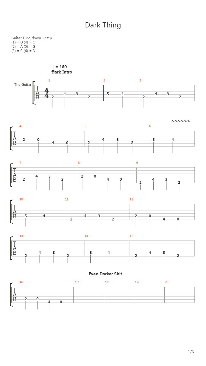 Dark Thing吉他谱