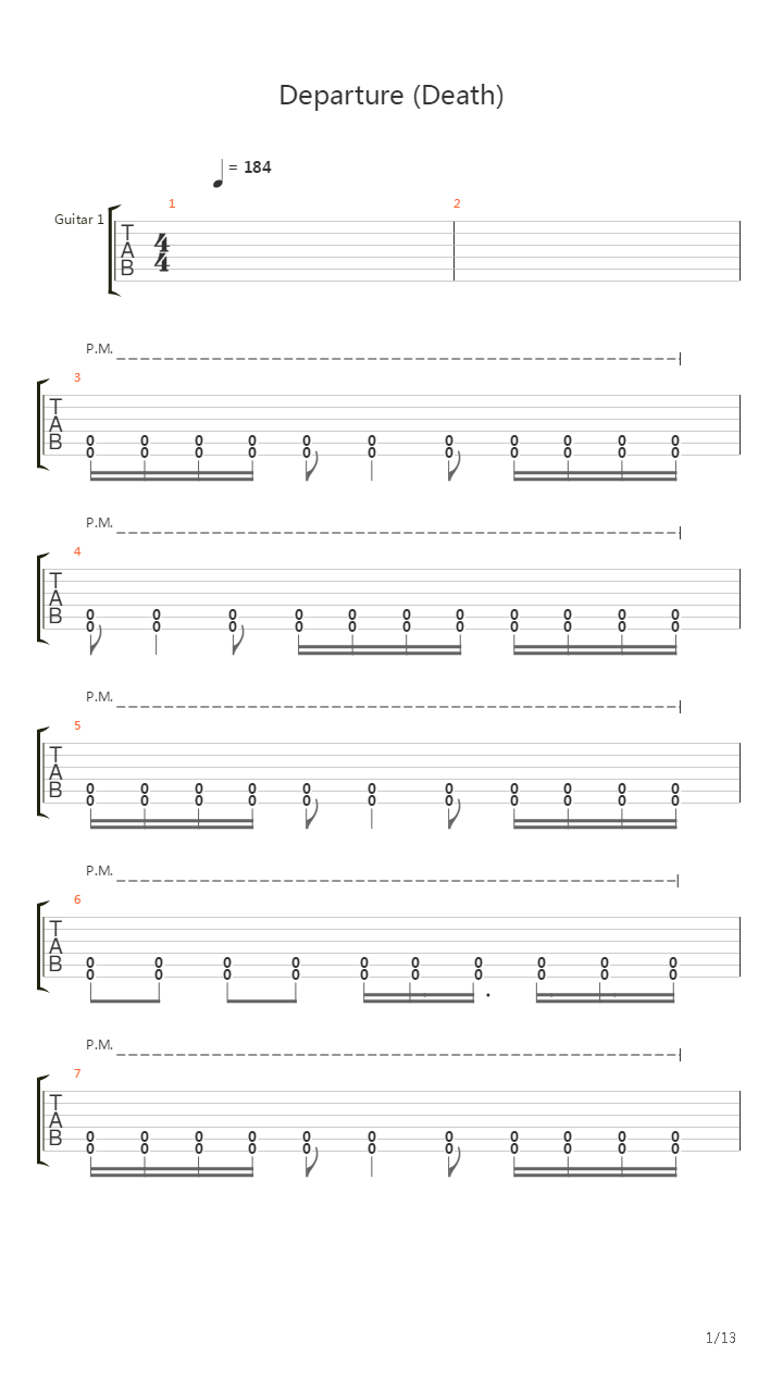 Departure Death吉他谱
