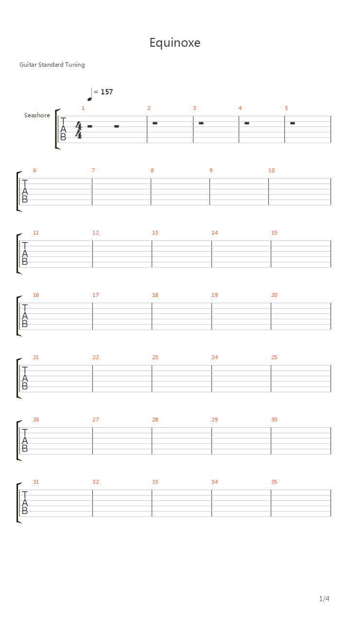 Equinoxe 5吉他谱