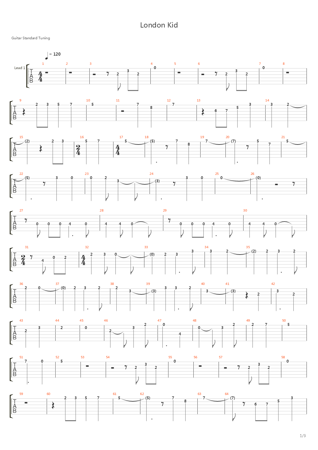 London Kid吉他谱