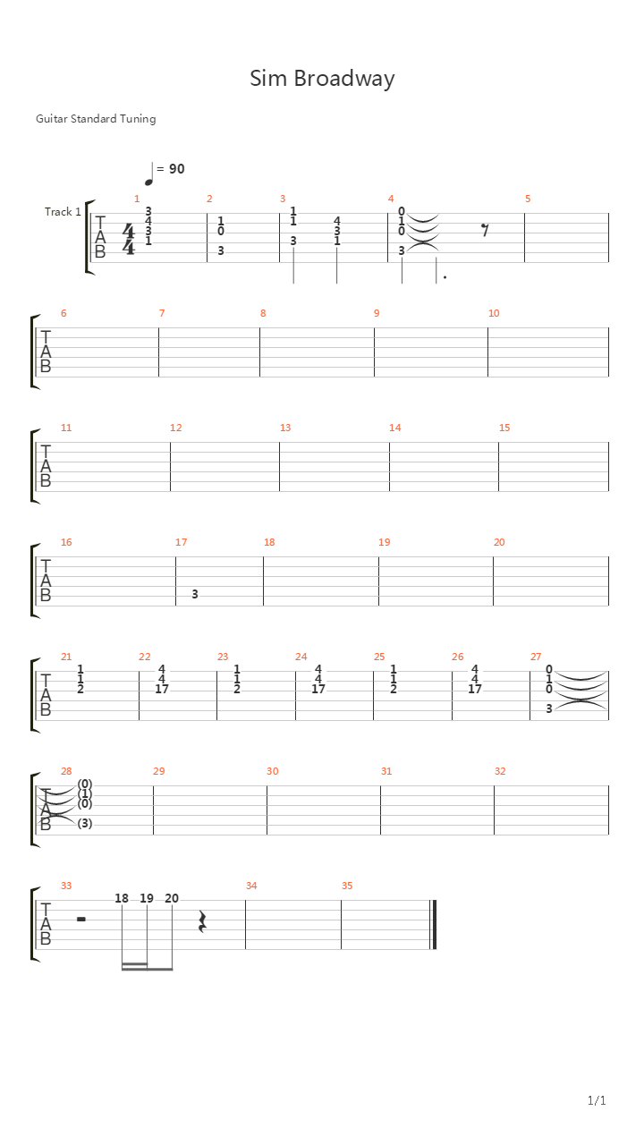 Sim Broadway吉他谱