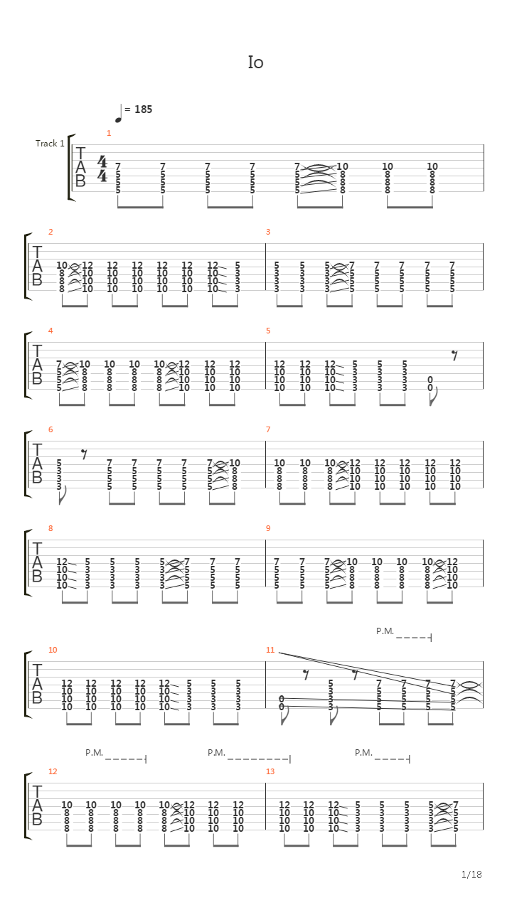 Io吉他谱