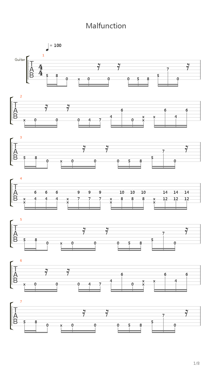 Malfunction吉他谱
