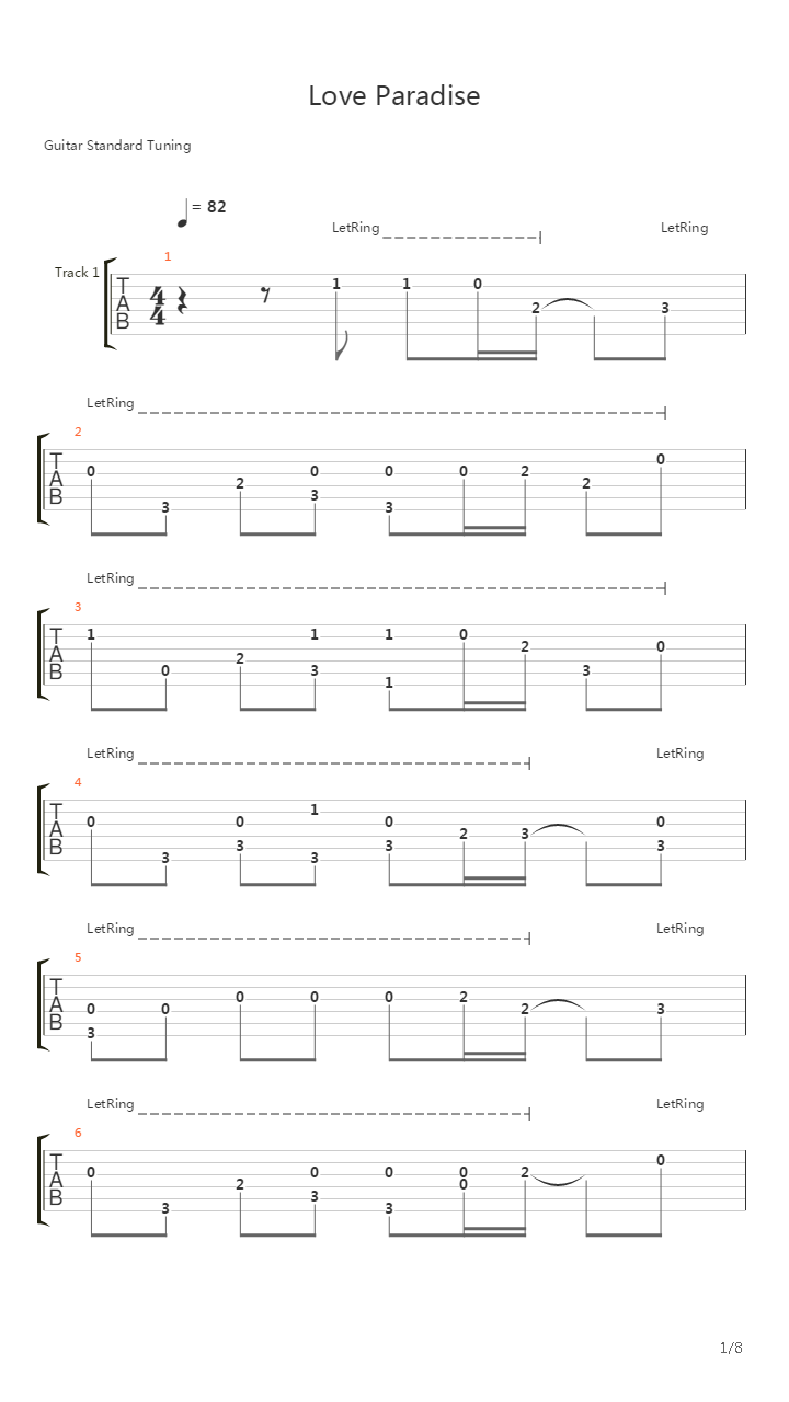 Love Paradise吉他谱