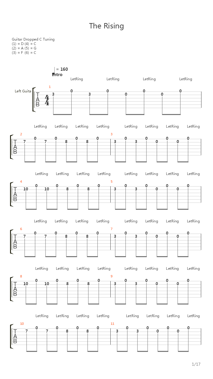 The Rising吉他谱