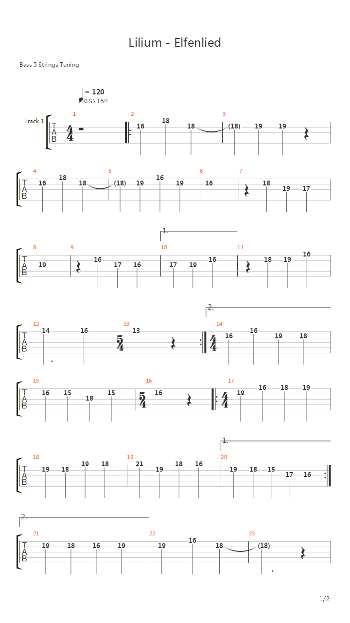 Elfen Lied吉他谱