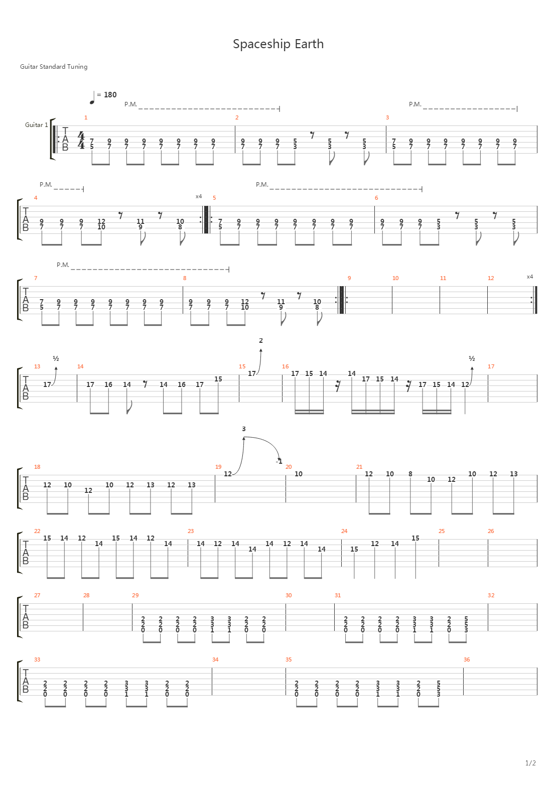 Spaceship Earth吉他谱