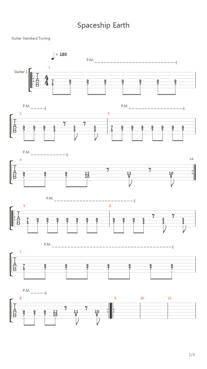 Spaceship Earth吉他谱