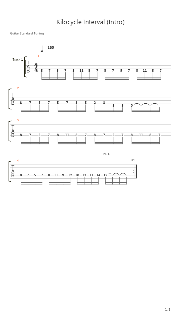 Kilocycle Interval吉他谱