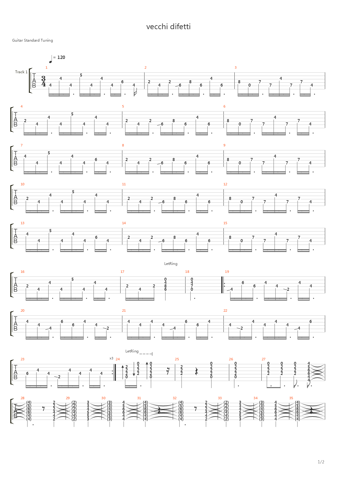 Vecchi Difetti吉他谱