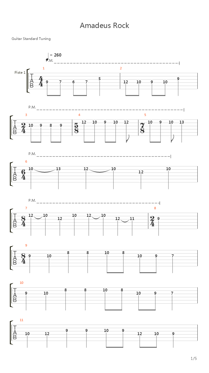 Amadeus Rock吉他谱