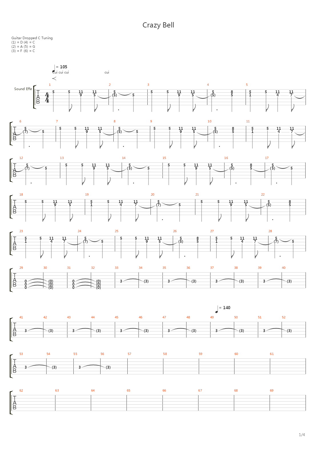 Crazy Bell吉他谱