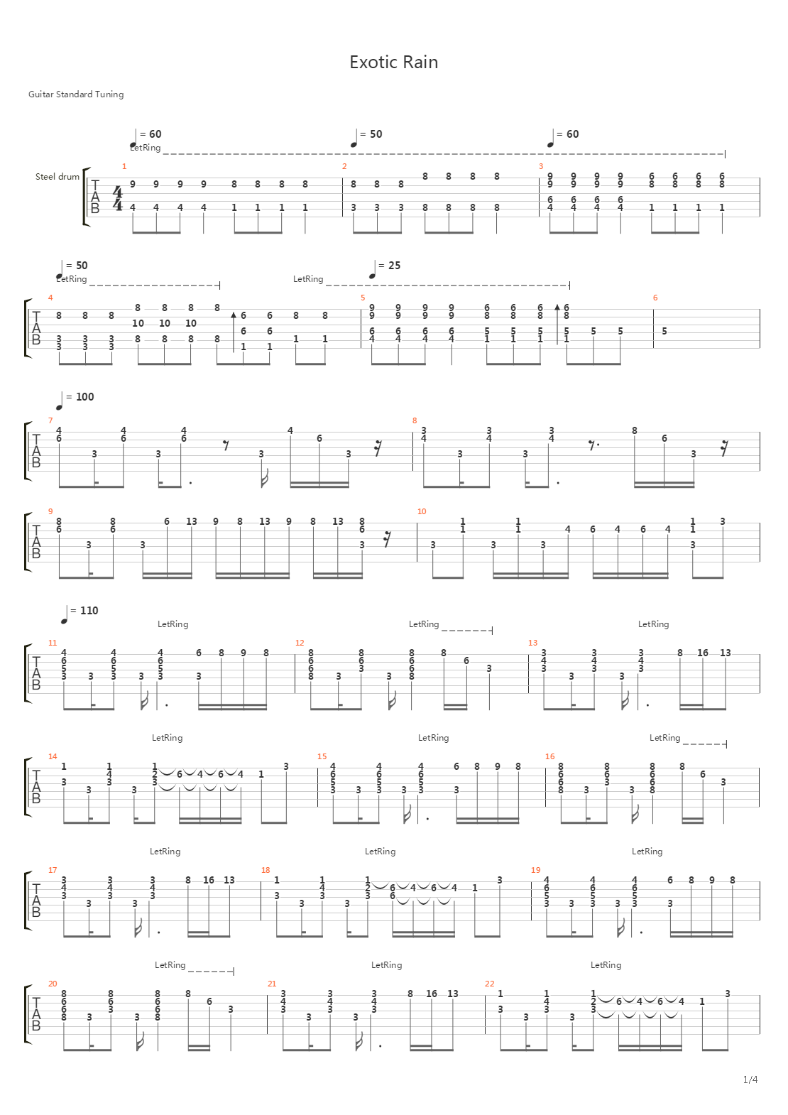 Exotic Rain吉他谱