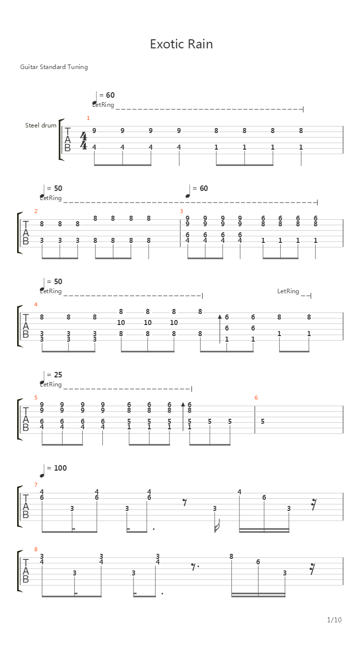 Exotic Rain吉他谱