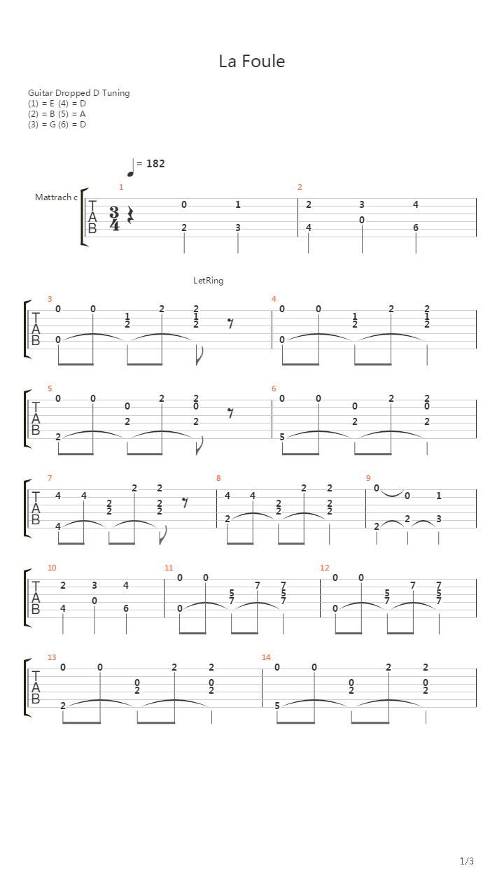 La Foule吉他谱