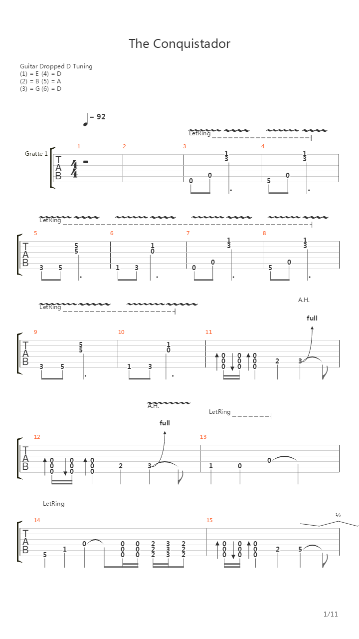 The Conquistador吉他谱