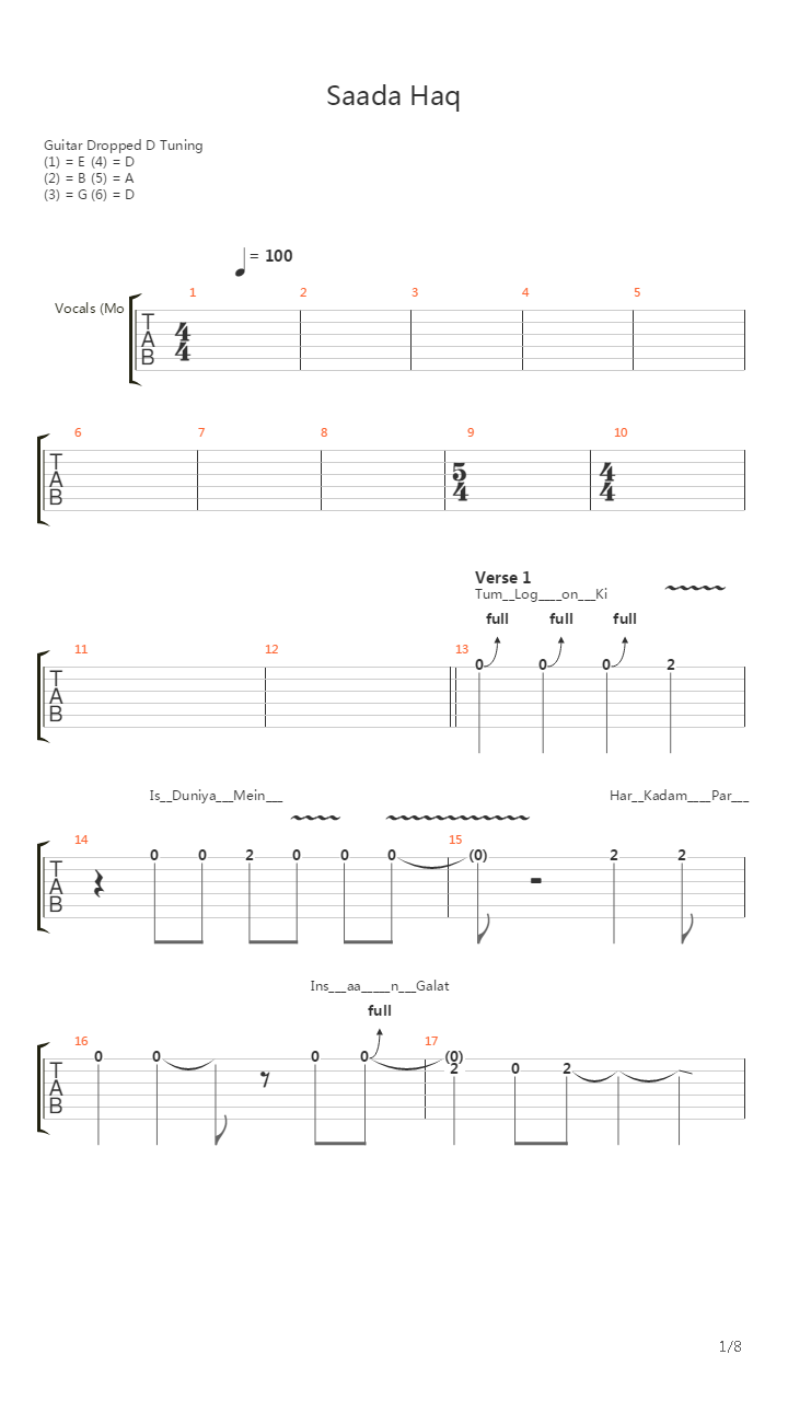 Sadda Haq吉他谱